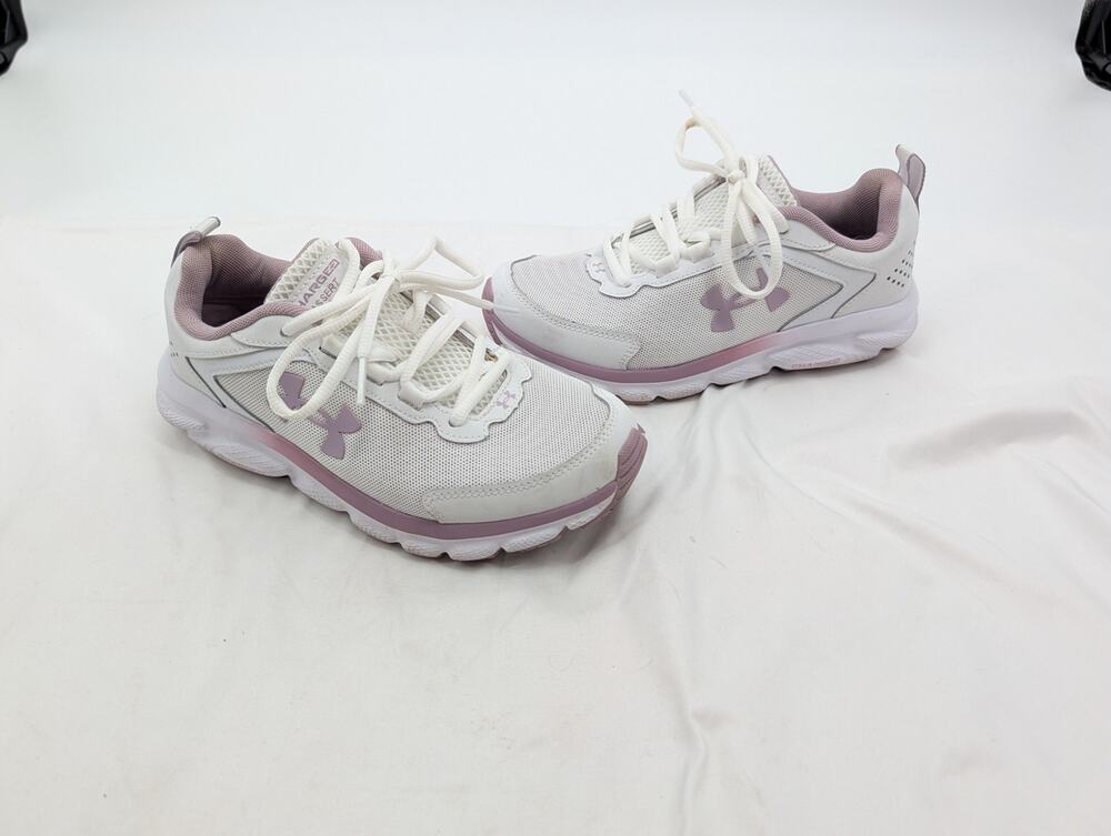 Under Armour Charged Assert 9 Running Shoes White Lavender Accents 6 Outdoors